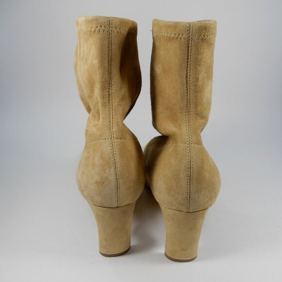 Nicholas Kirkwood Maeva Faux Pearl Stretch Booties 38 8 Curved Heel Suede $895 - Picture 5 of 15